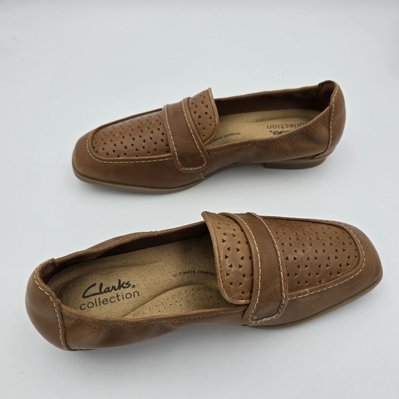 6W - WIDE WIDTH - Clarks Lyrical Way Women's Loafers, Tan Leather, NEW! - Picture 11 of 16